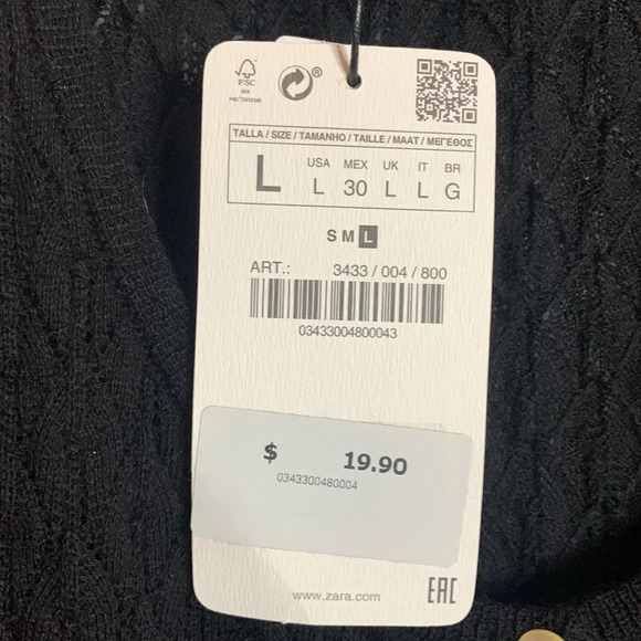 NWT womens ZARA KNIT black tank size large scoop neck - Picture 4 of 7